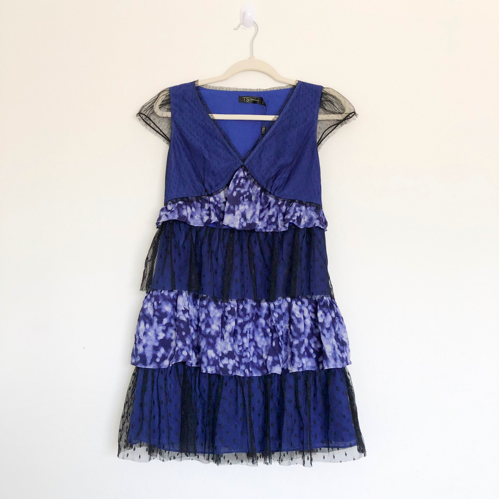 NEW Three Seasons Black and Blue Lace Dress